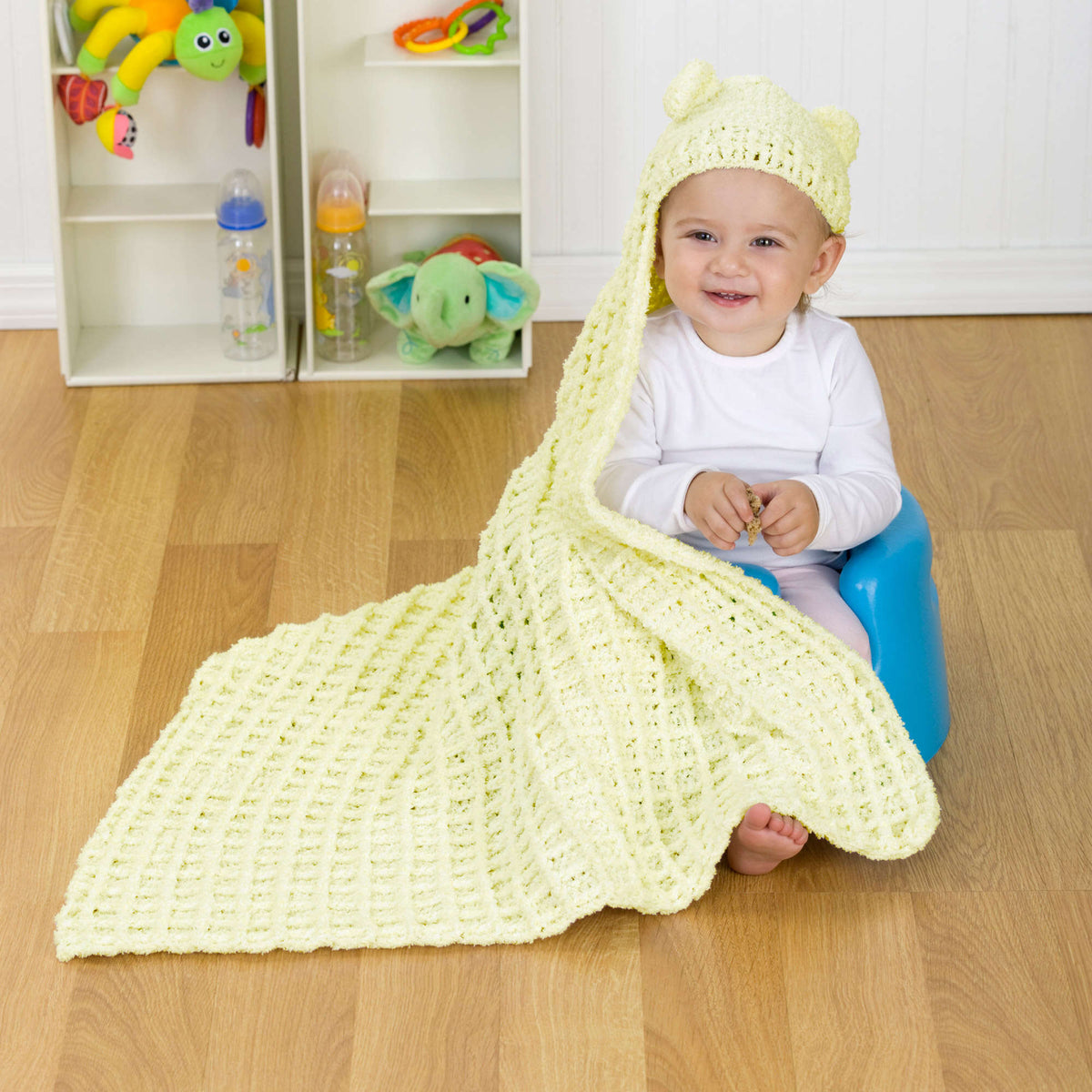 Crochet Blanket made in Red Heart Moon & Stars Yarn