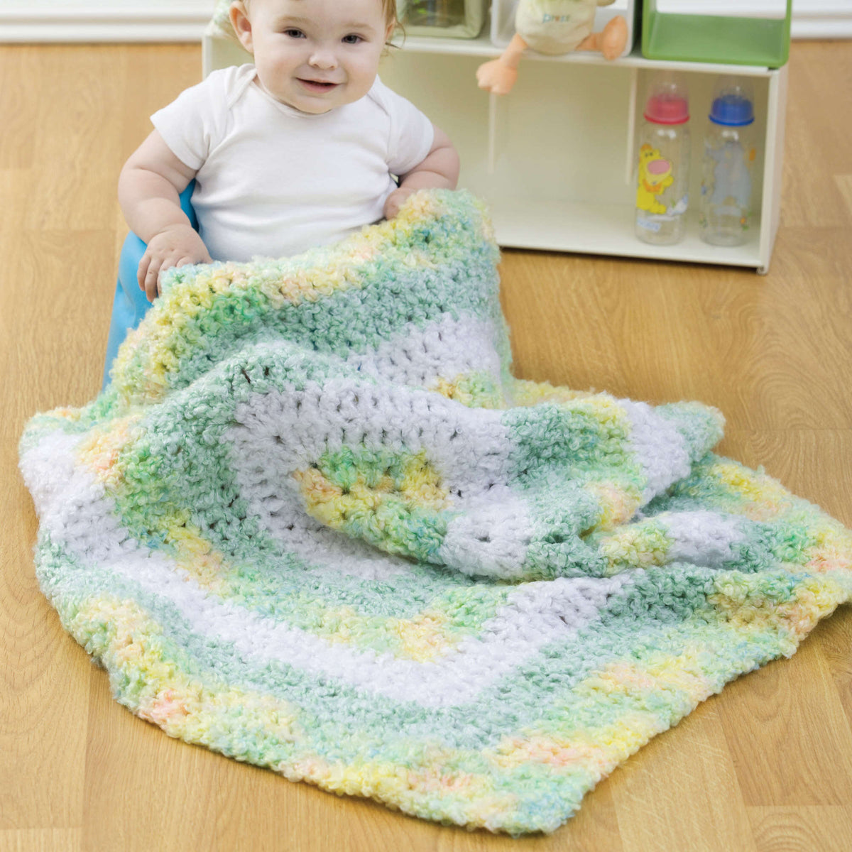 Crochet Blanket made in Red Heart Baby Clouds Yarn