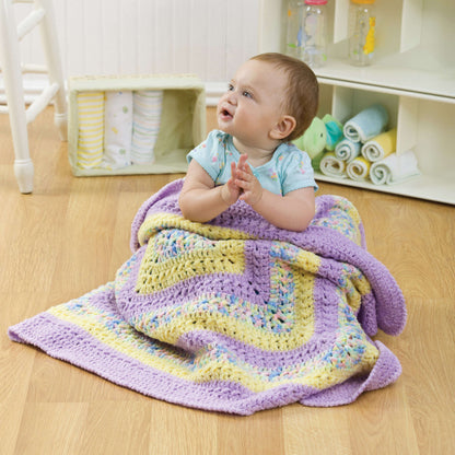 Red Heart Crochet Baby Granny Three Ways Crochet Blanket made in Red Heart Baby Clouds Yarn