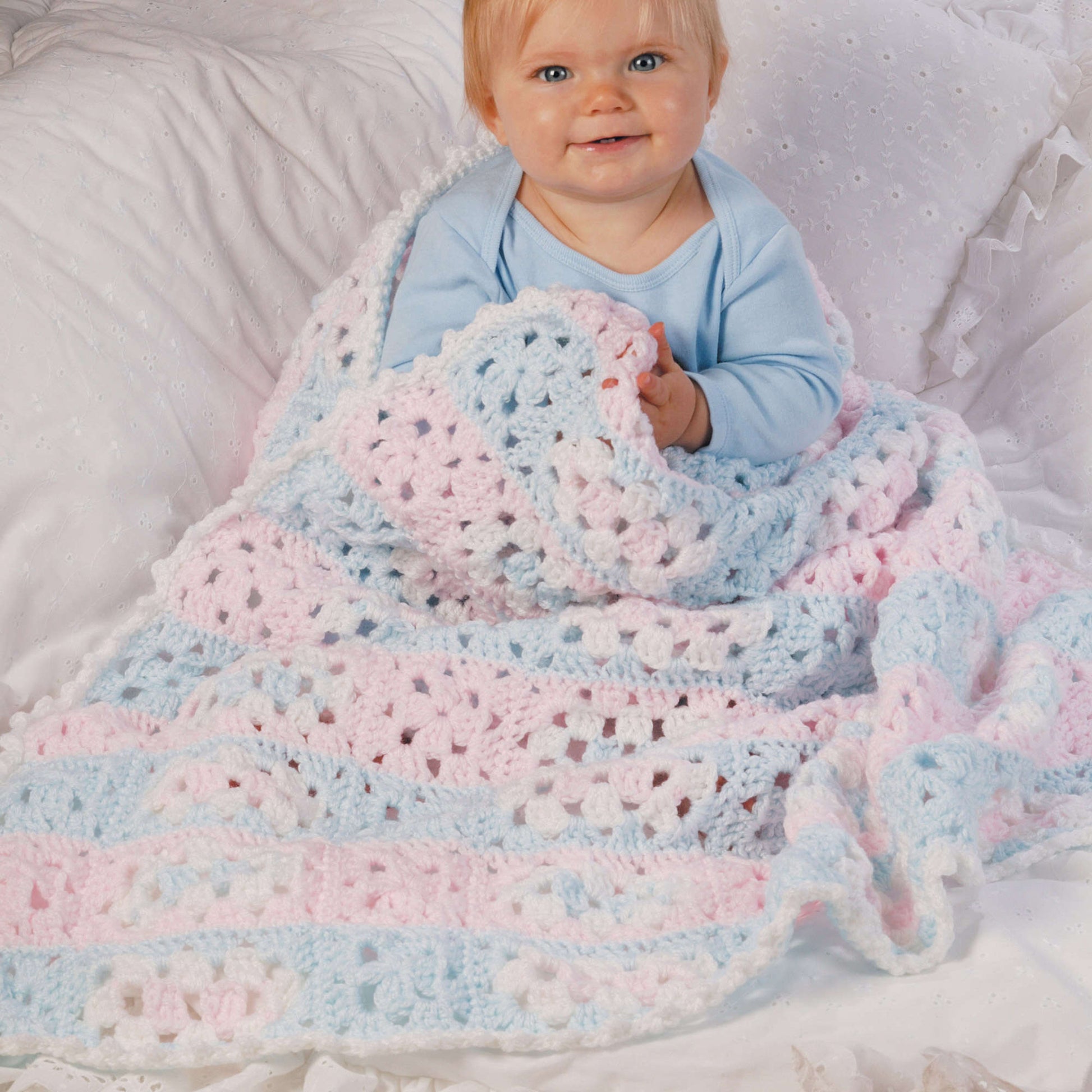 Free Red Heart Crochet Baby Steps Blanket Pattern