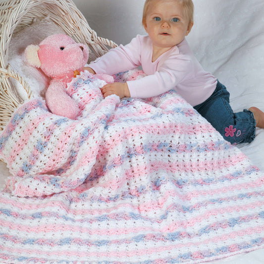 Crochet Blanket made in Red Heart Baby Clouds Yarn