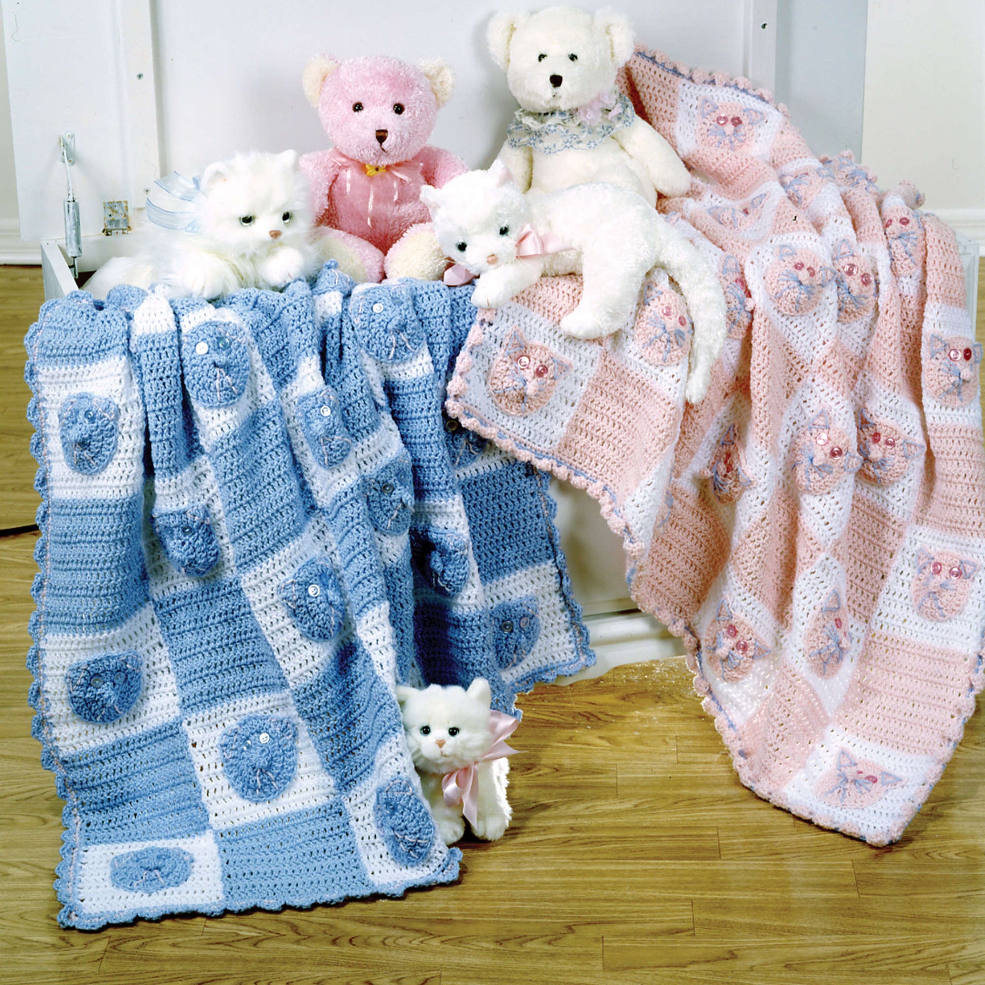Free Red Heart Kitties And Bears Crochet Blankets Pattern