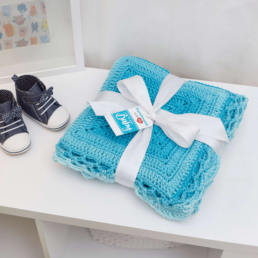 Free Red Heart Nine Blocks Crochet Baby Blanket Pattern | Yarnspirations