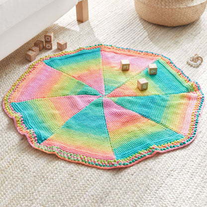 Red Heart Tunisian Crochet Carousel Baby Blanket Crochet Blanket made in Red Heart Yarn