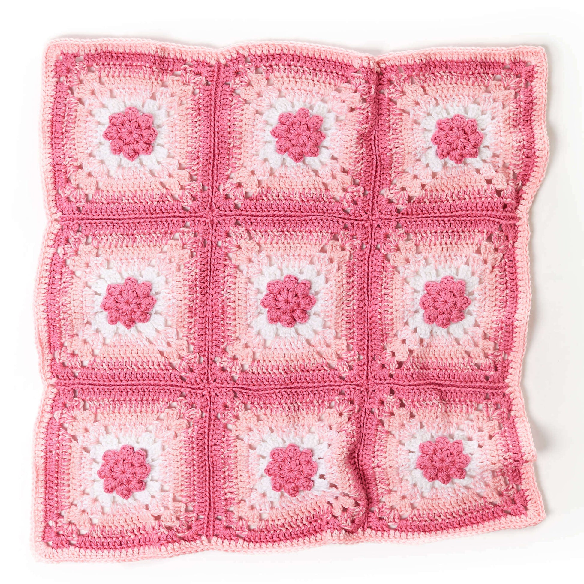 Free Red Heart Fancy Flowers Crochet Baby Blanket Pattern