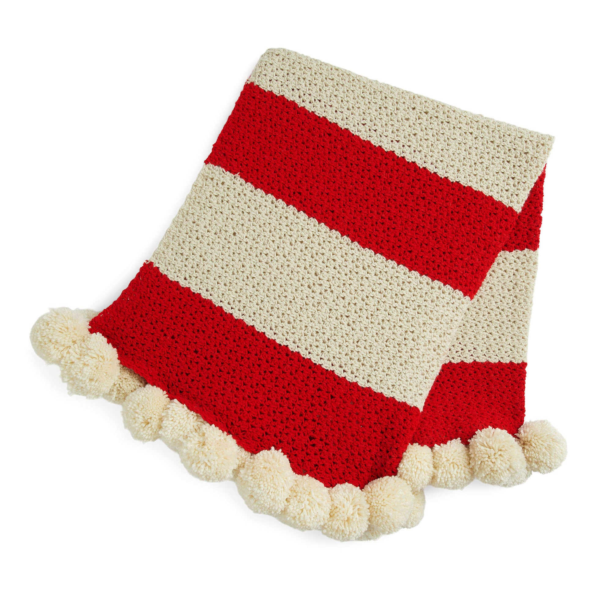 Crochet Kit Pom Pom Stripe Crochet Blanket Pattern Bernat® Baby