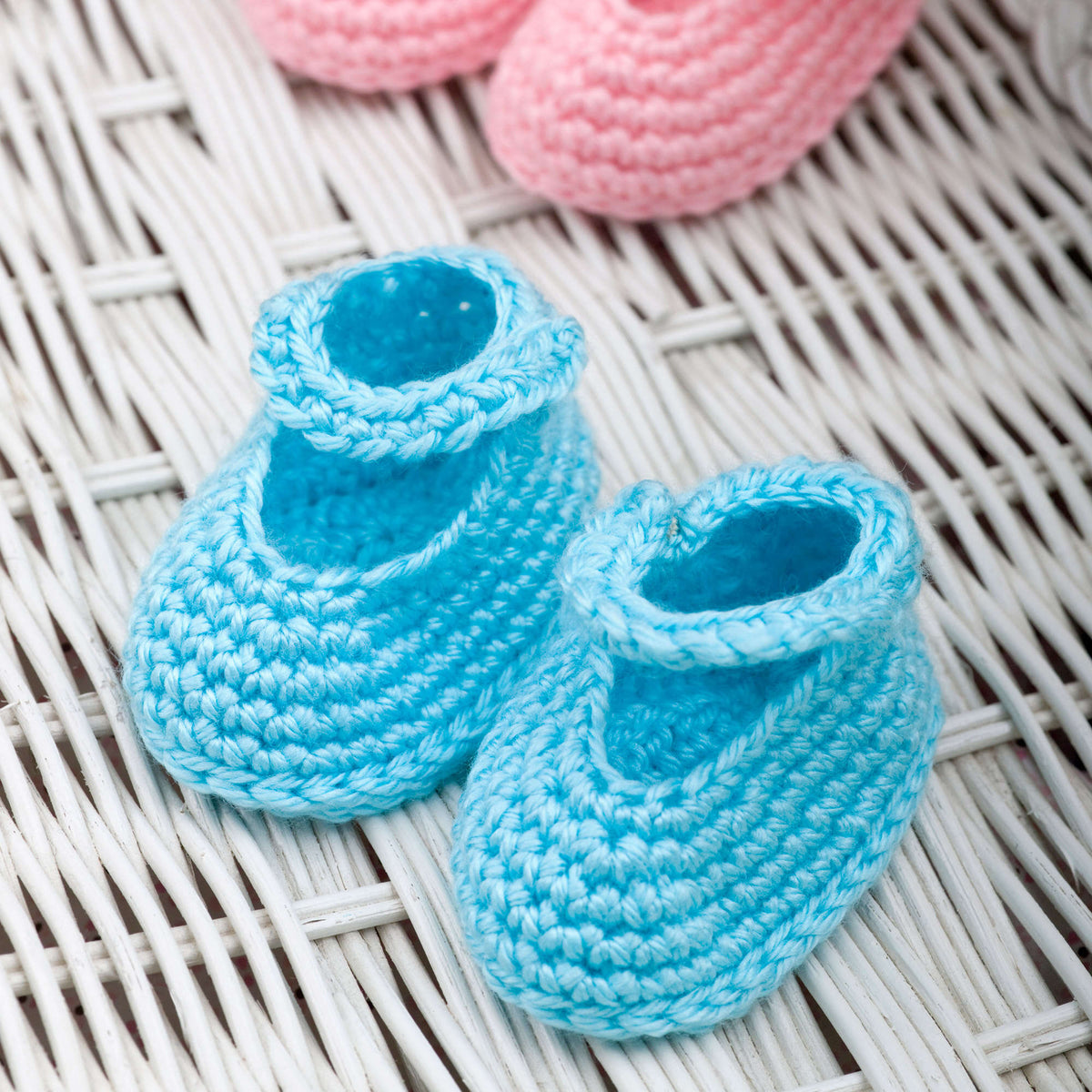 Crochet Booties made in Red Heart Baby Econo Yarn