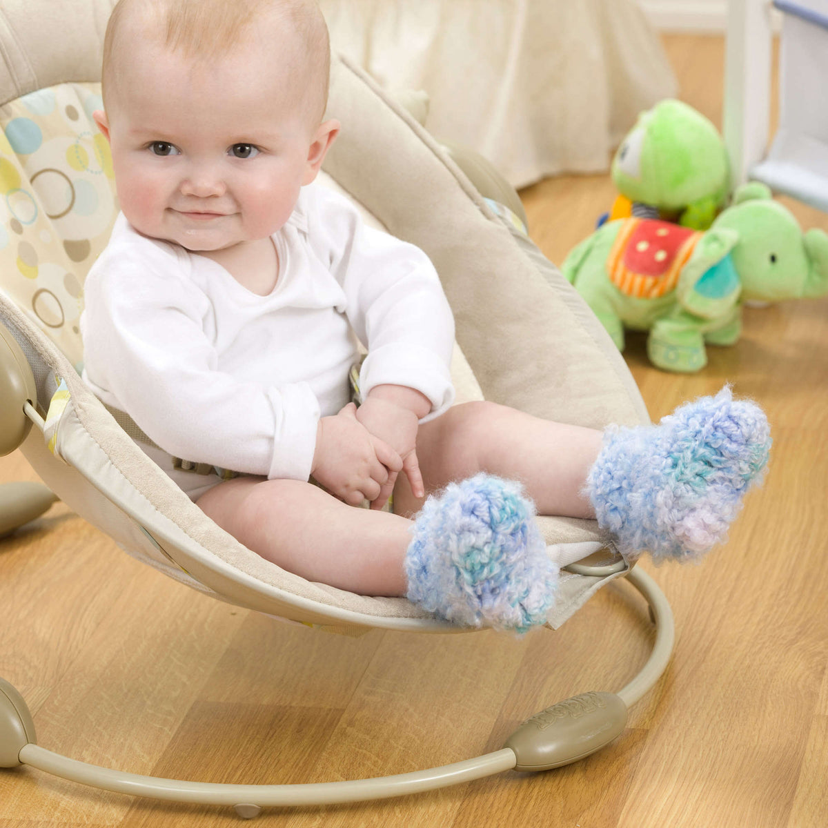 Crochet Booties made in Red Heart Baby Clouds Yarn