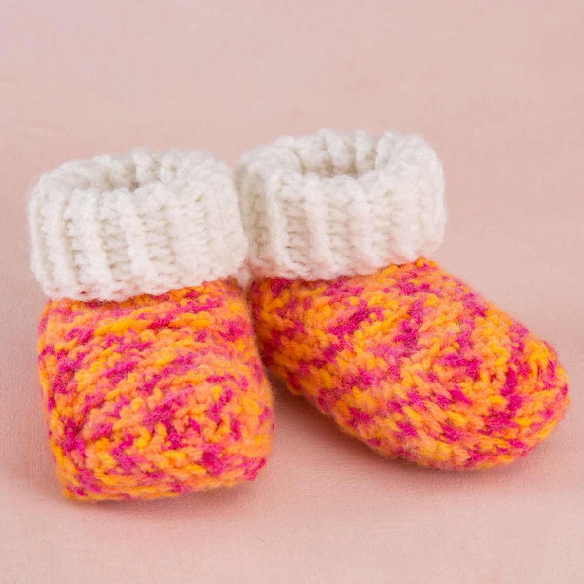 Crochet Booties made in Red Heart Anne Geddes Baby Yarn