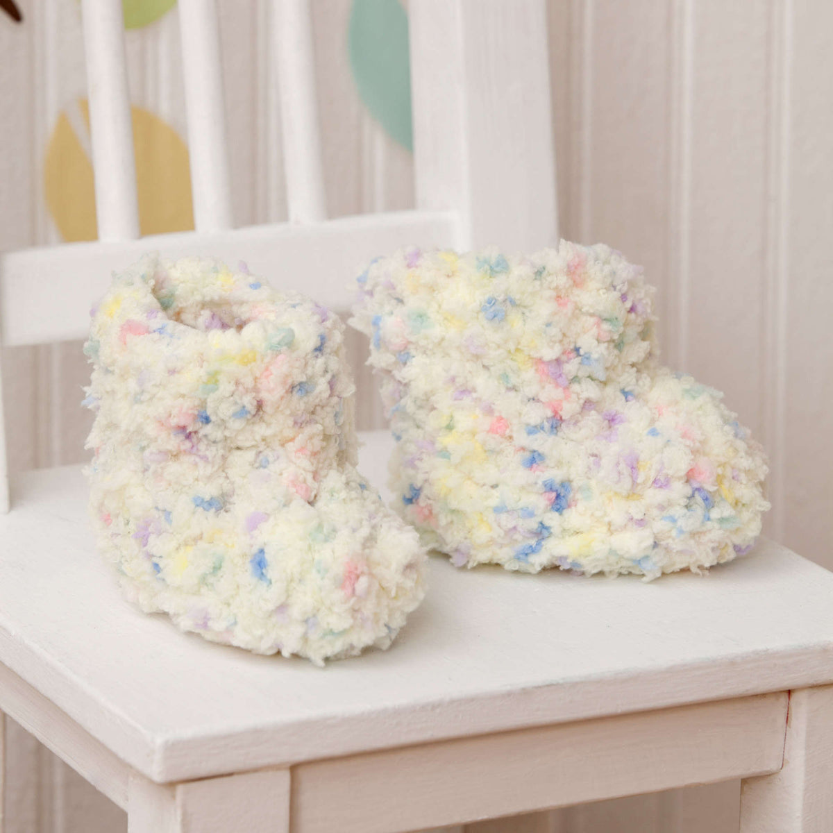 Crochet Booties made in Red Heart Buttercup Yarn