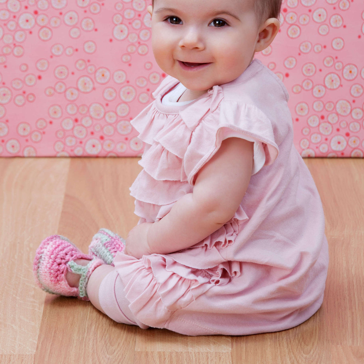 Crochet Booties made in Red Heart Baby TLC Yarn