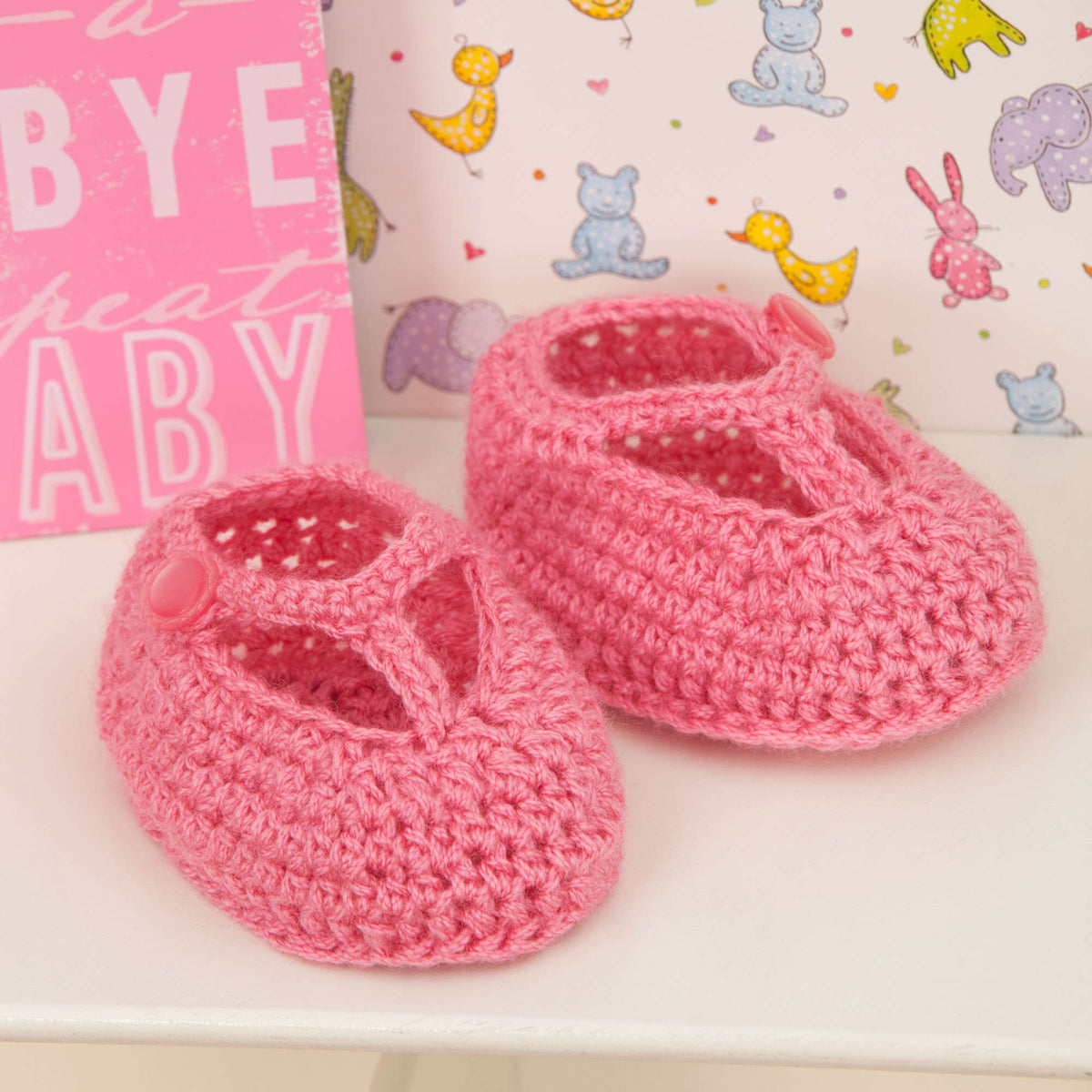 Crochet Booties made in Red Heart Baby Sheen Yarn