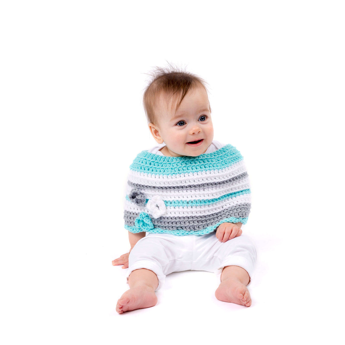 Crochet Poncho made in Red Heart Baby Hugs Medium Yarn