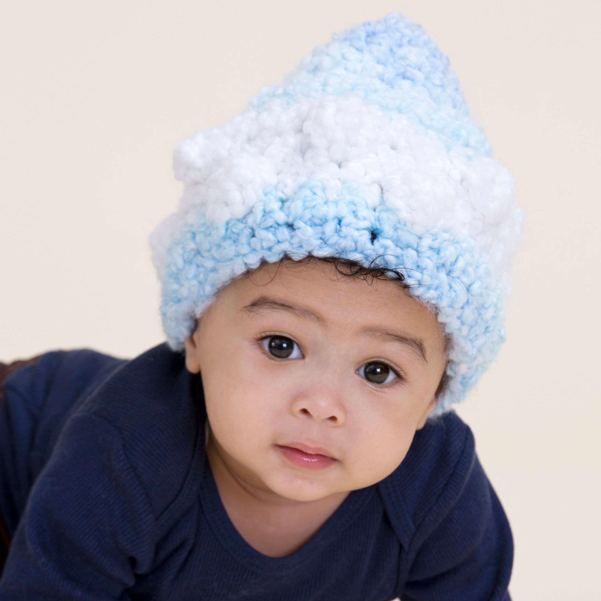 Free Red Heart Snowstorm Baby Hat Pattern