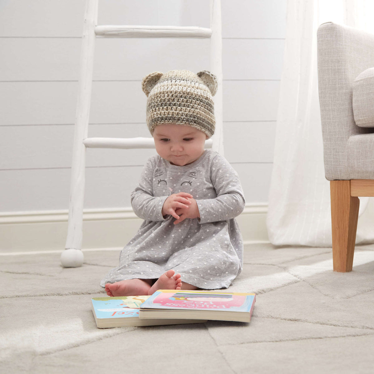 Crochet Hat made in Red Heart Hopscotch Yarn