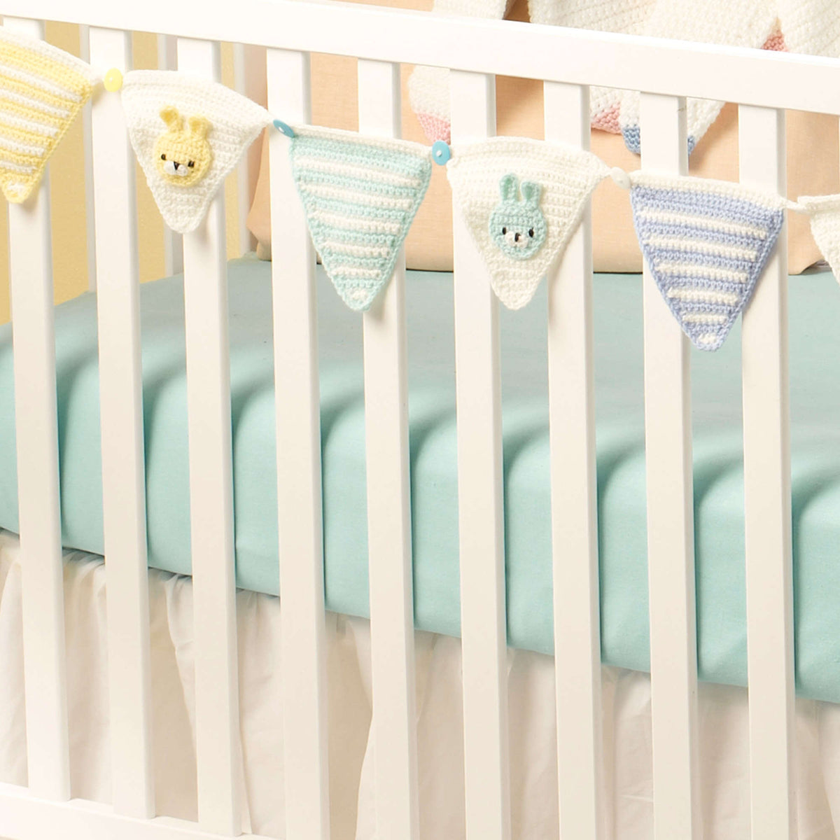 Crochet Bunting made in Red Heart Anne Geddes Baby Yarn