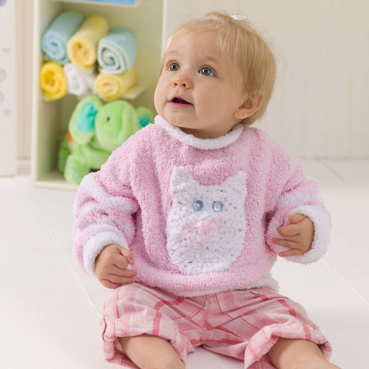 Crochet Sweater made in Red Heart Moon & Stars Yarn