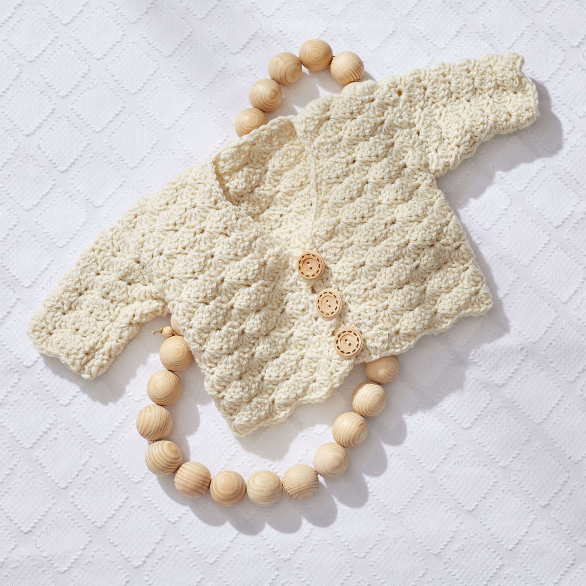 Crochet Cardigan made in Red Heart Baby Hugs Medium Yarn