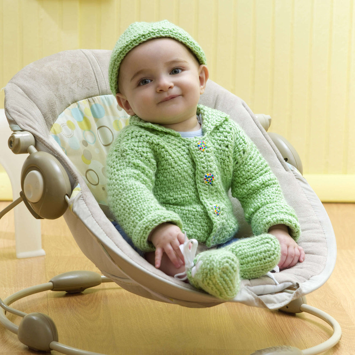 Crochet Set made in Red Heart Baby Blankie Yarn