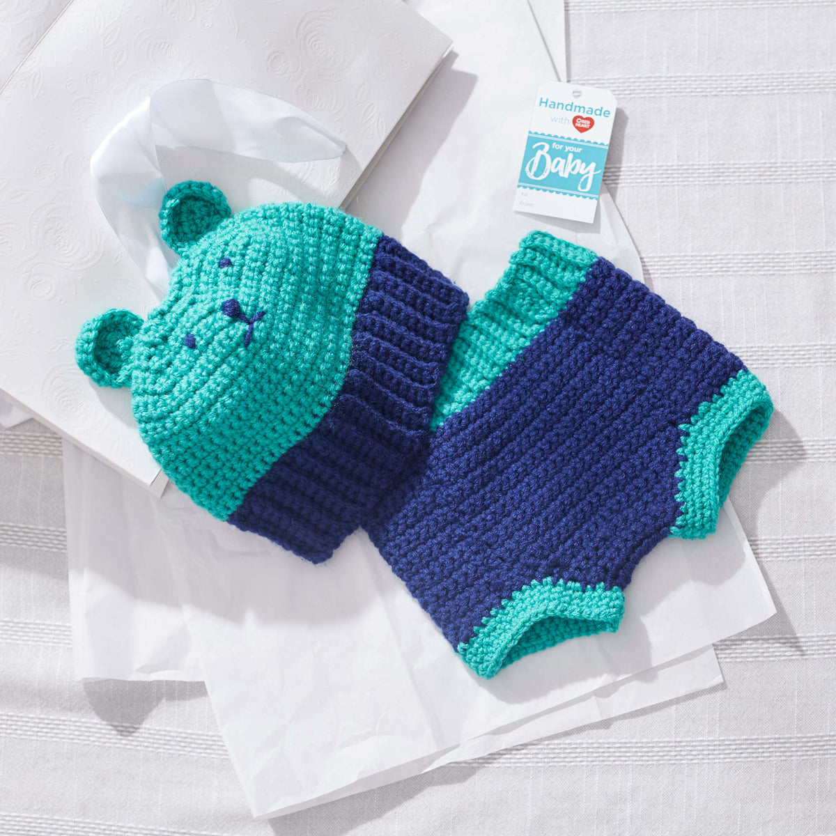 Crochet Baby Cover made in Red Heart Baby Hugs Medium Yarn