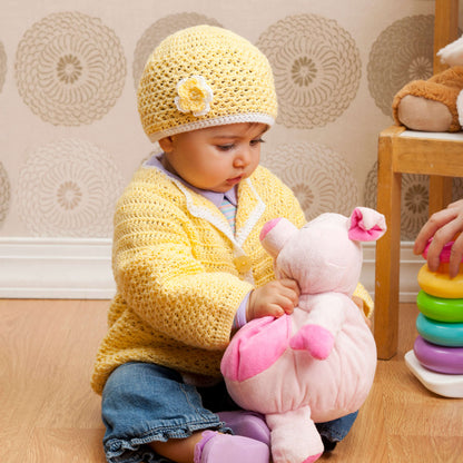 Red Heart Crochet Sunshine Cutie Set Crochet Set made in Red Heart Baby Sheen Yarn