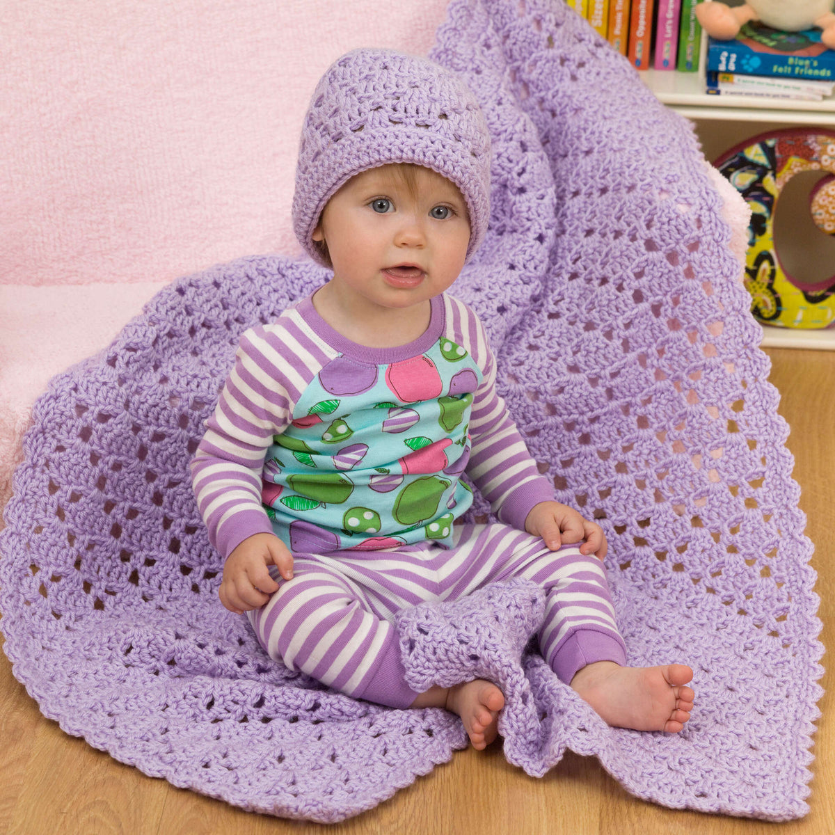 Crochet Blanket made in Red Heart Baby Blankie Yarn