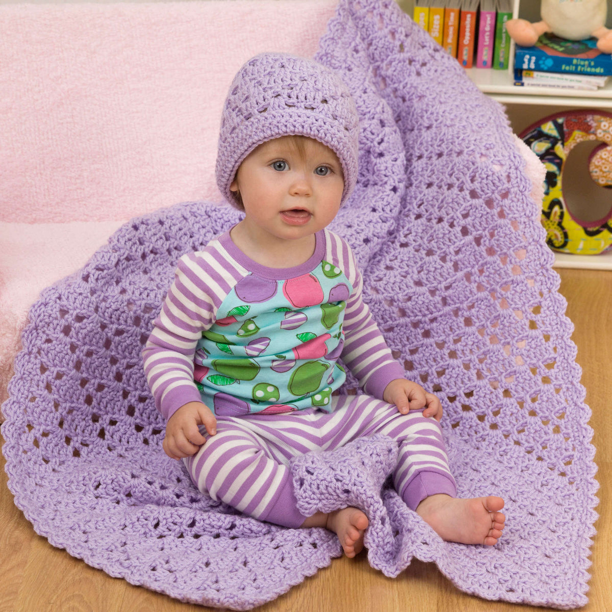 Crochet Blanket made in Red Heart Baby Blankie Yarn