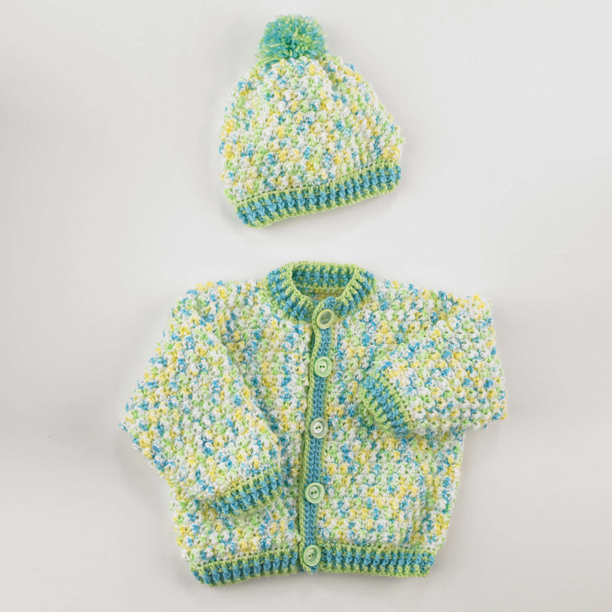 Crochet Cardigan made in Red Heart Soft Baby Yarn