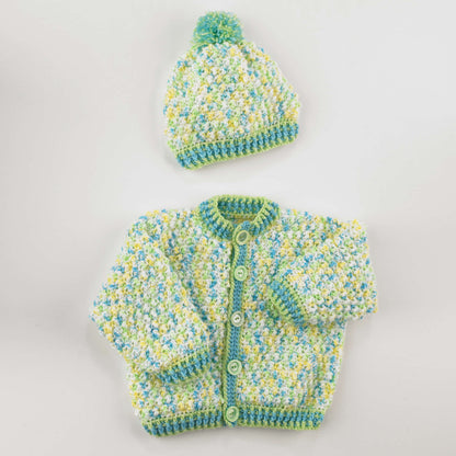 Red Heart Crochet Hat & Cardigan Crochet Cardigan made in Red Heart Soft Baby Yarn