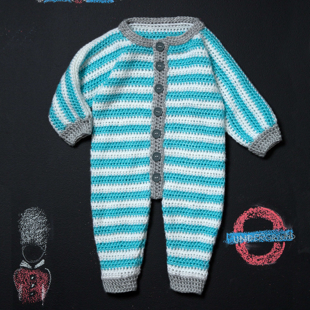 Crochet Onesie made in Red Heart Soft Baby Steps Yarn