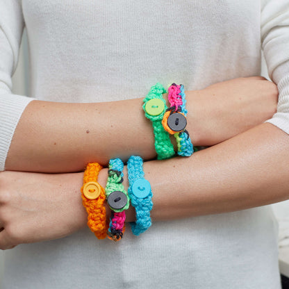 Red Heart Beginner Crochet Bracelets Crochet Bracelet made in Red Heart Super Saver Yarn