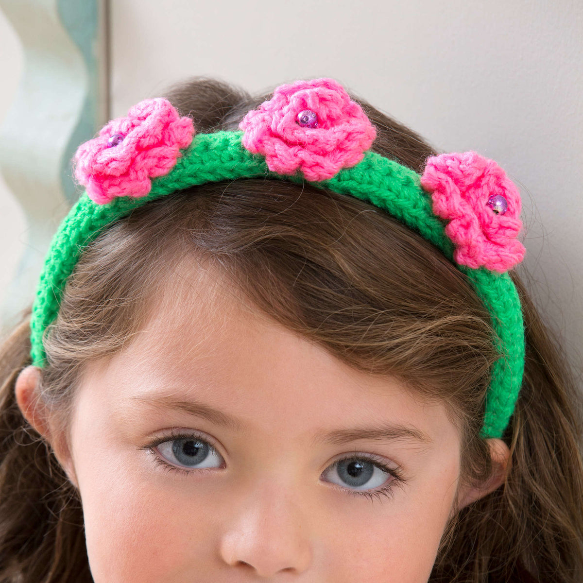 Crochet Headband made in Red Heart Super Saver Yarn