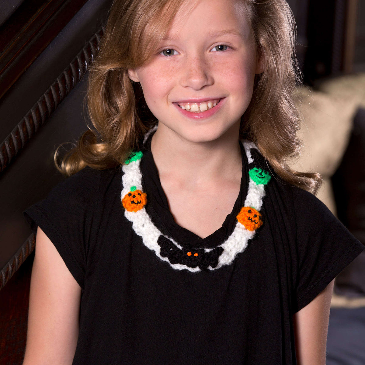 Crochet Necklace made in Red Heart Super Saver Yarn