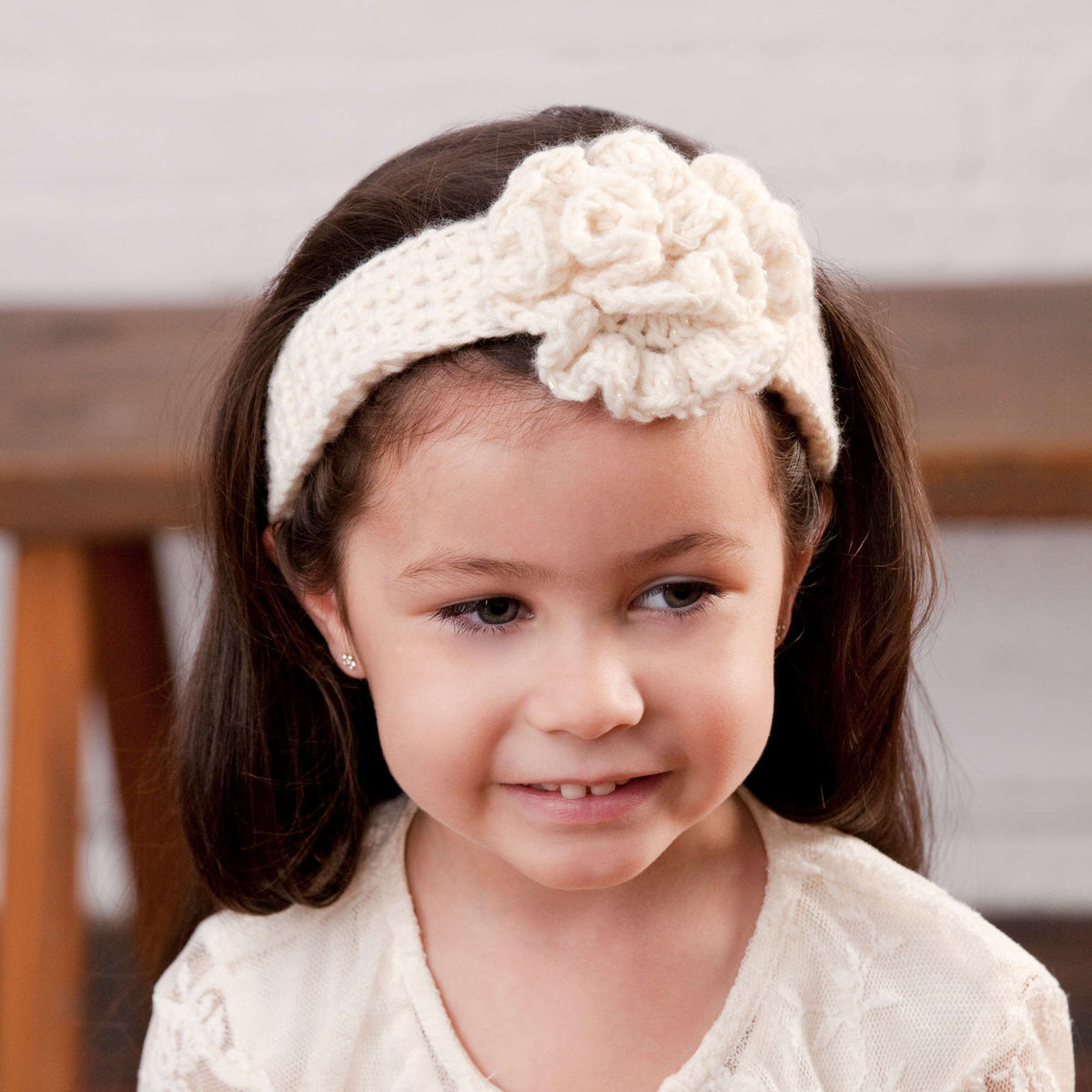 Crochet Headband made in Red Heart Shimmer Yarn