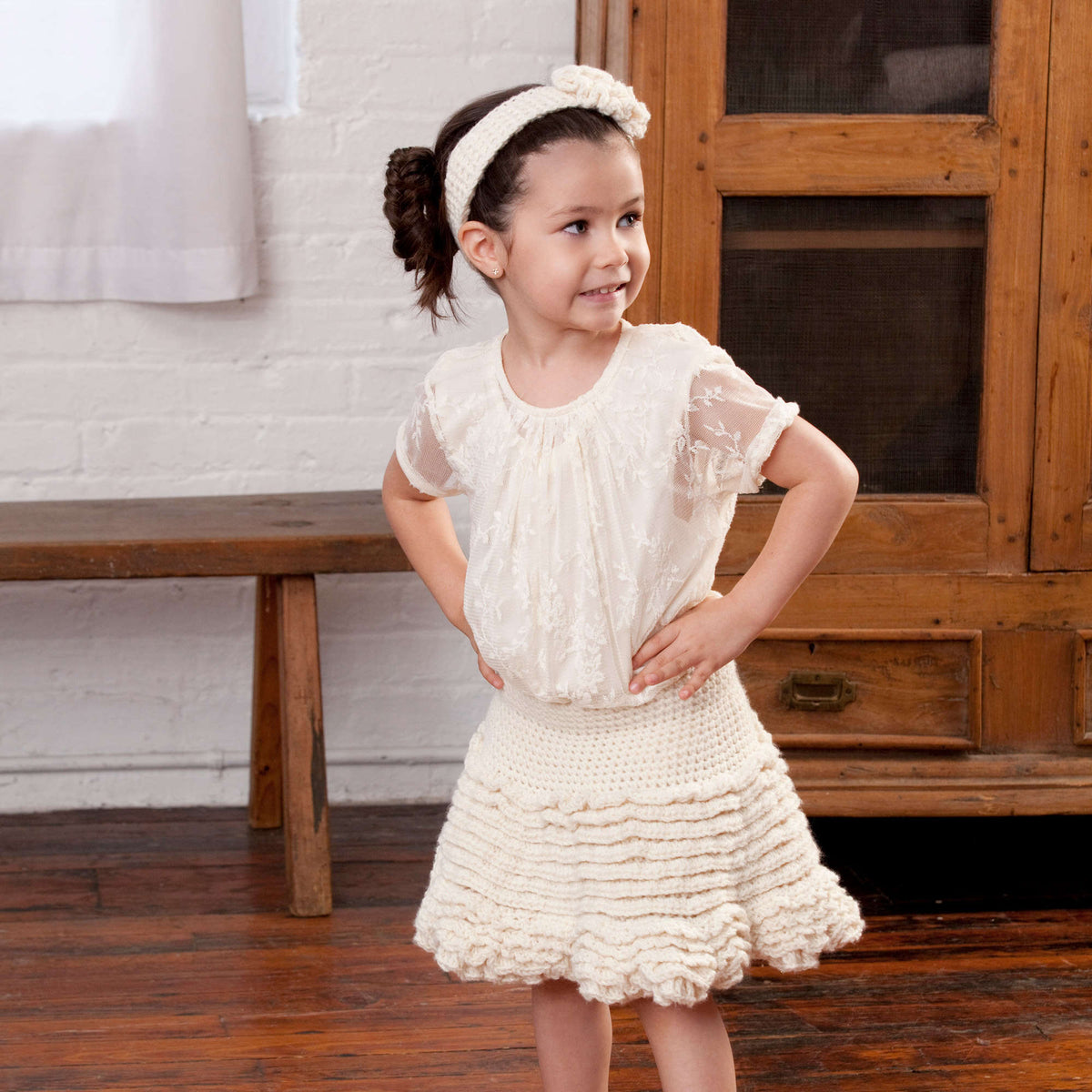 Crochet Headband made in Red Heart Shimmer Yarn