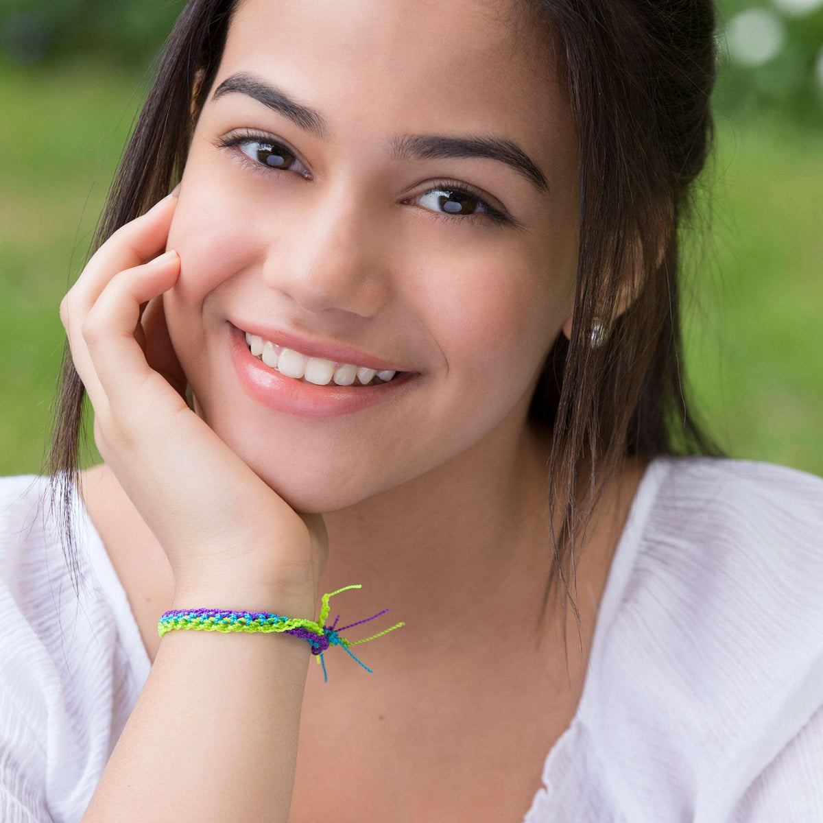 Crochet Bracelet made in Red Heart Sizzle Yarn