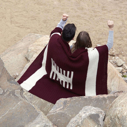 Red Heart Football Lover's Crochet Throw Crochet Blanket made in Red Heart Heat Wave yarn