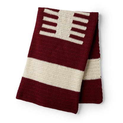 Red Heart Football Lover's Crochet Throw Crochet Blanket made in Red Heart Heat Wave yarn