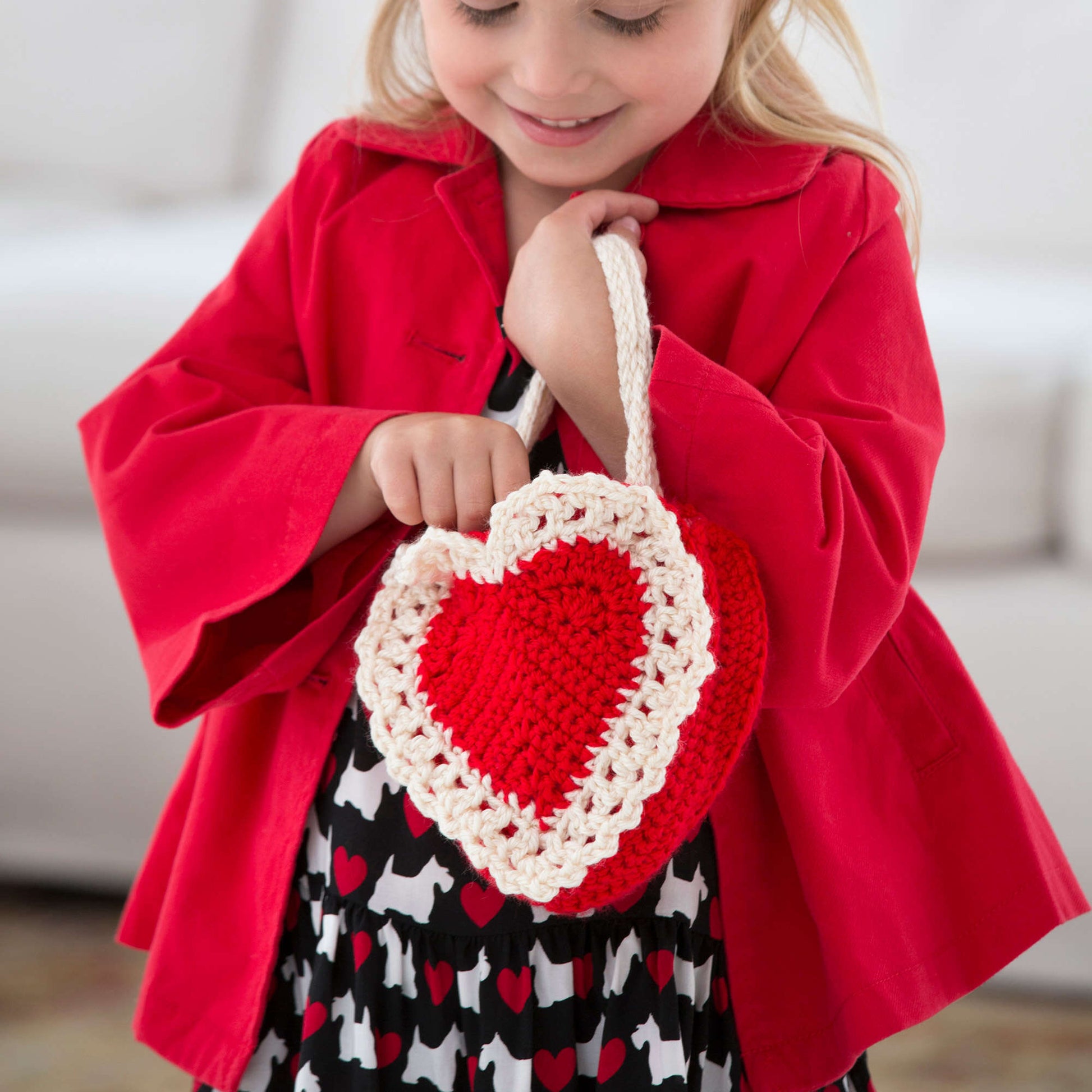Free Red Heart Here's My Heart Gift Bag Crochet Pattern