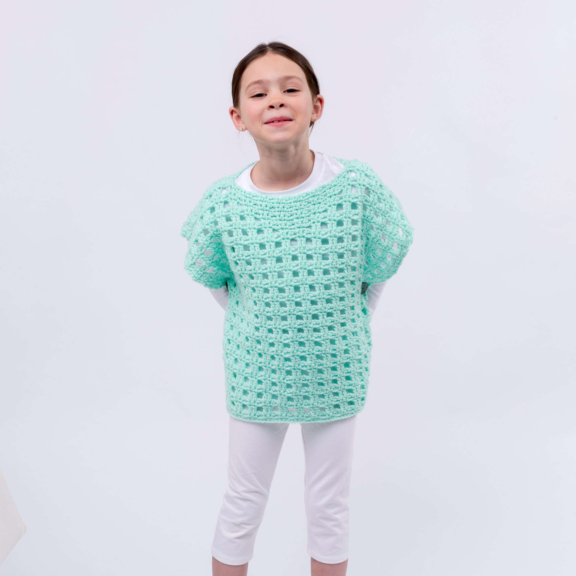 Free Red Heart Crochet Simply Stated Child Poncho Pattern