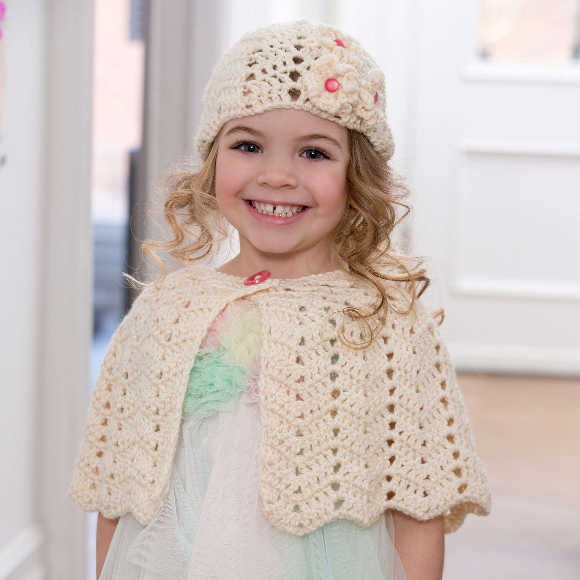 Free Red Heart Ripple Hat And Capelet Crochet Pattern