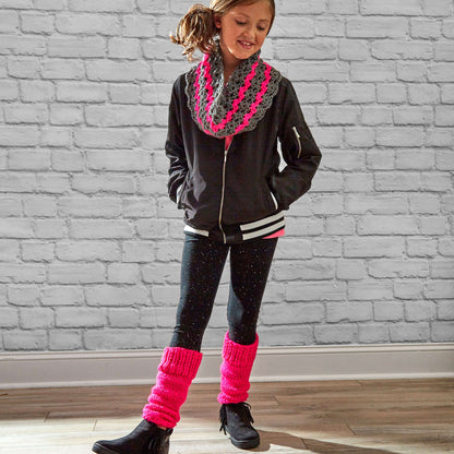 Red Heart Crochet Dazzling Kid's Cowl Crochet Cowl made in Red Heart Reflective Yarn