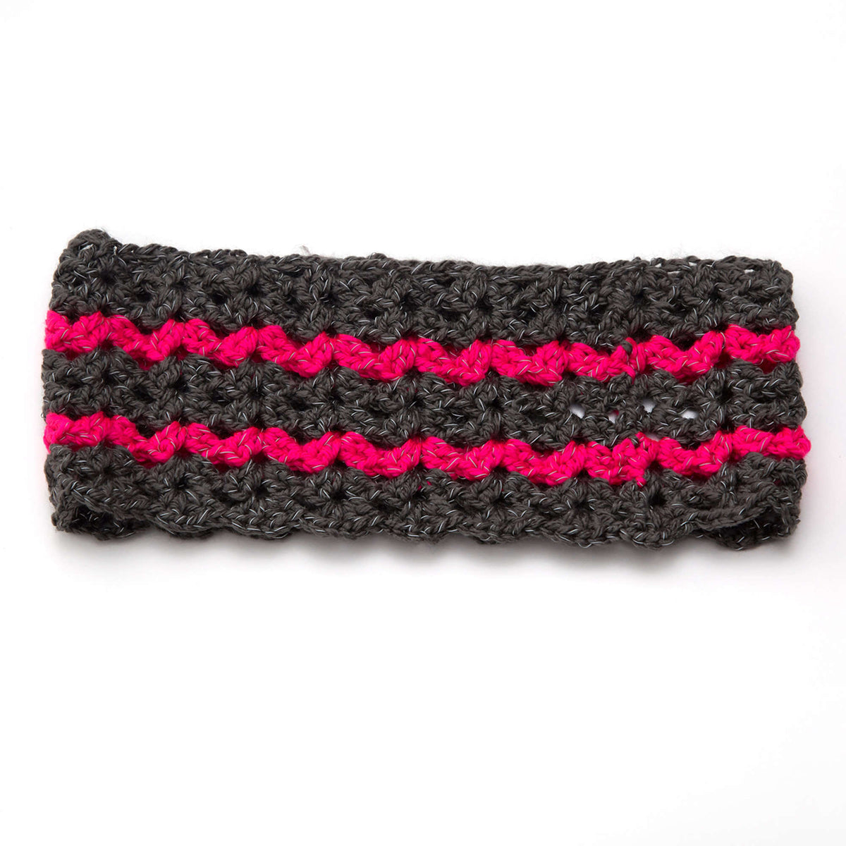 Crochet Cowl made in Red Heart Reflective Yarn