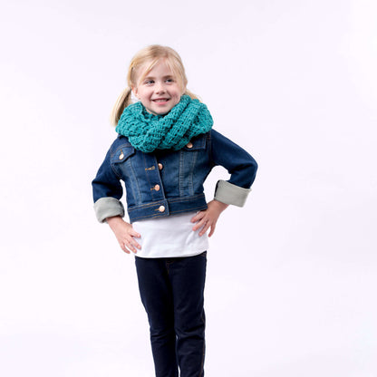 Red Heart Crochet Destiny Textured Cowl Crochet Cowl made in Red Heart Cutie Pie Yarn