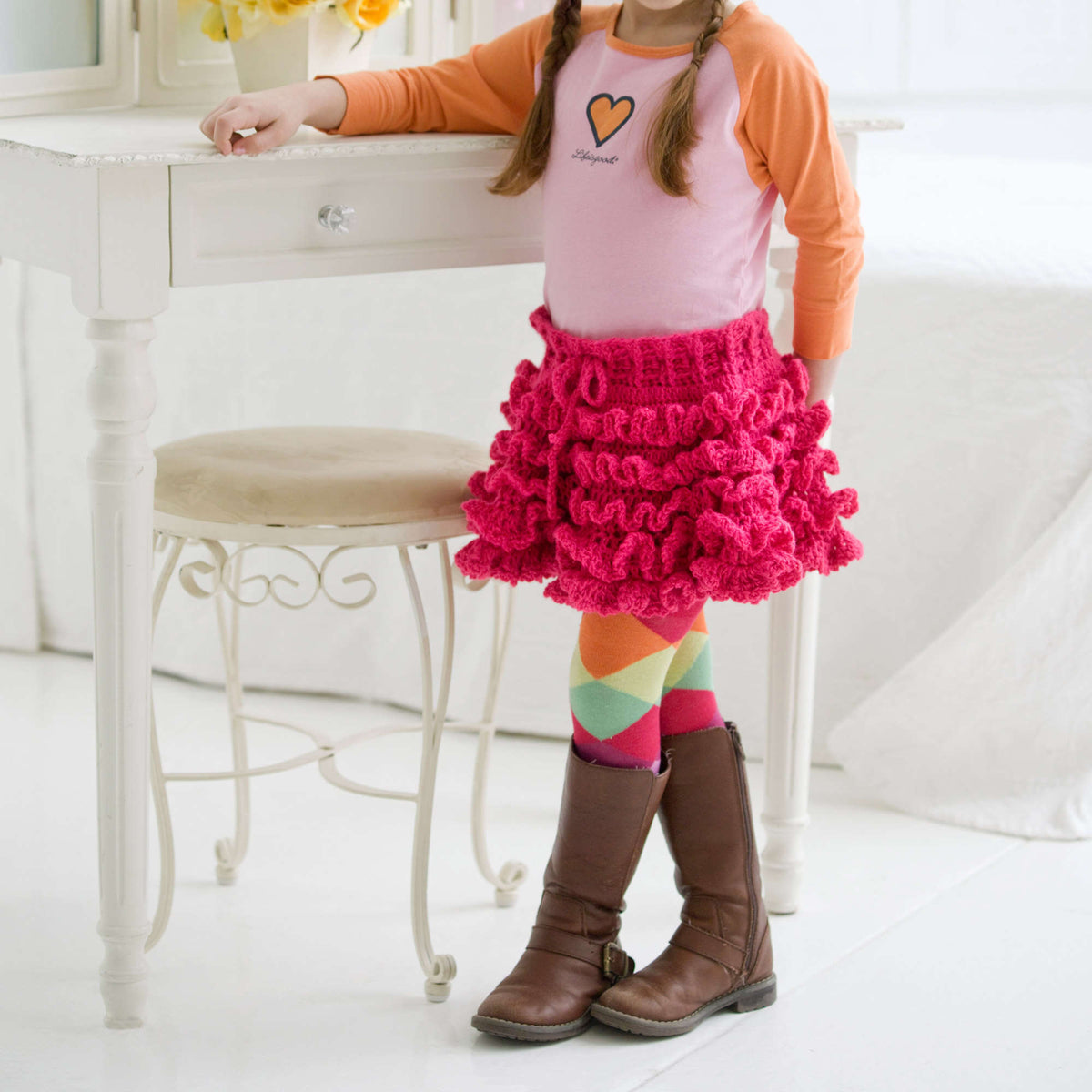 Crochet Skirt made in Red Heart Shimmer Yarn