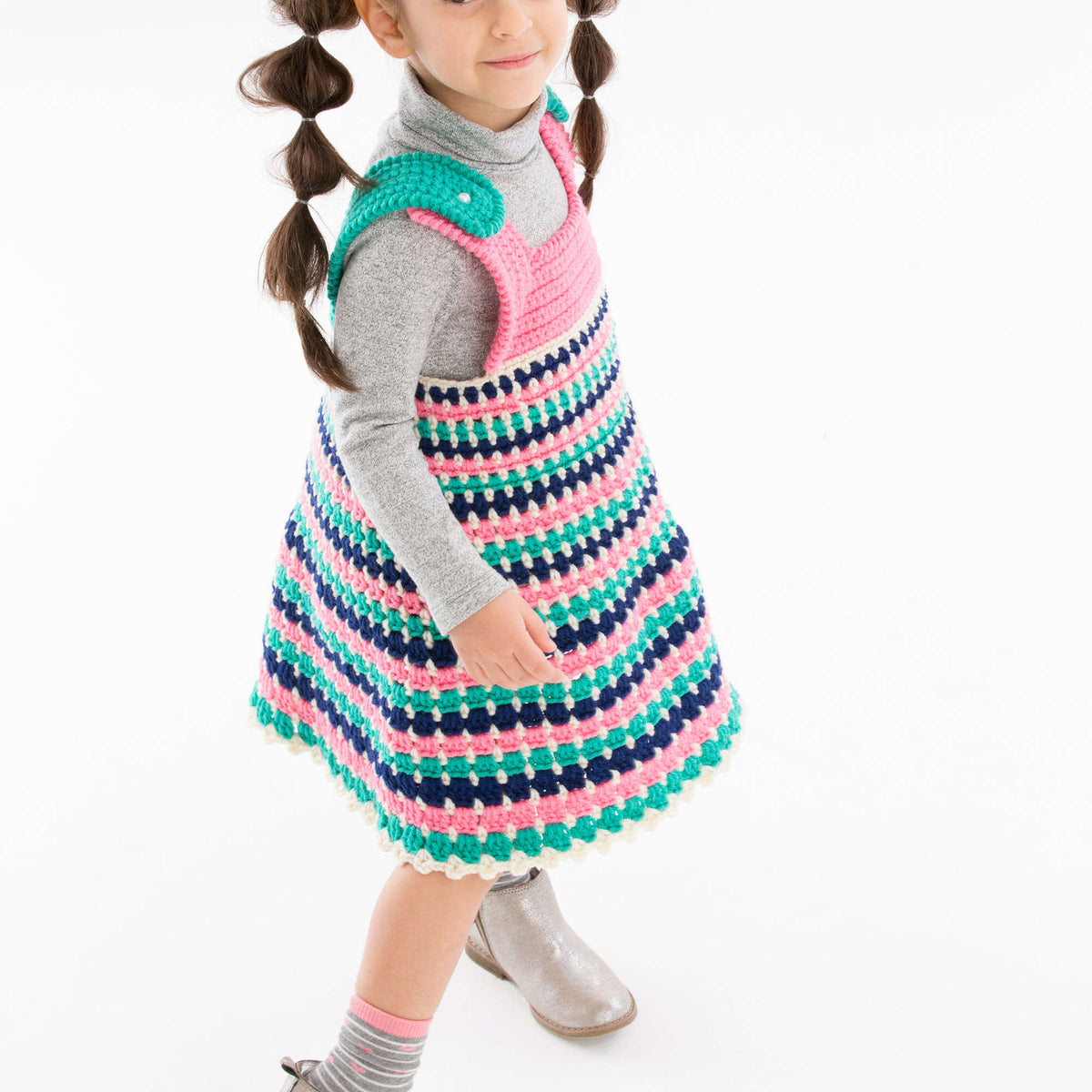 Crochet Jumper made in Red Heart Baby Hugs Medium Yarn