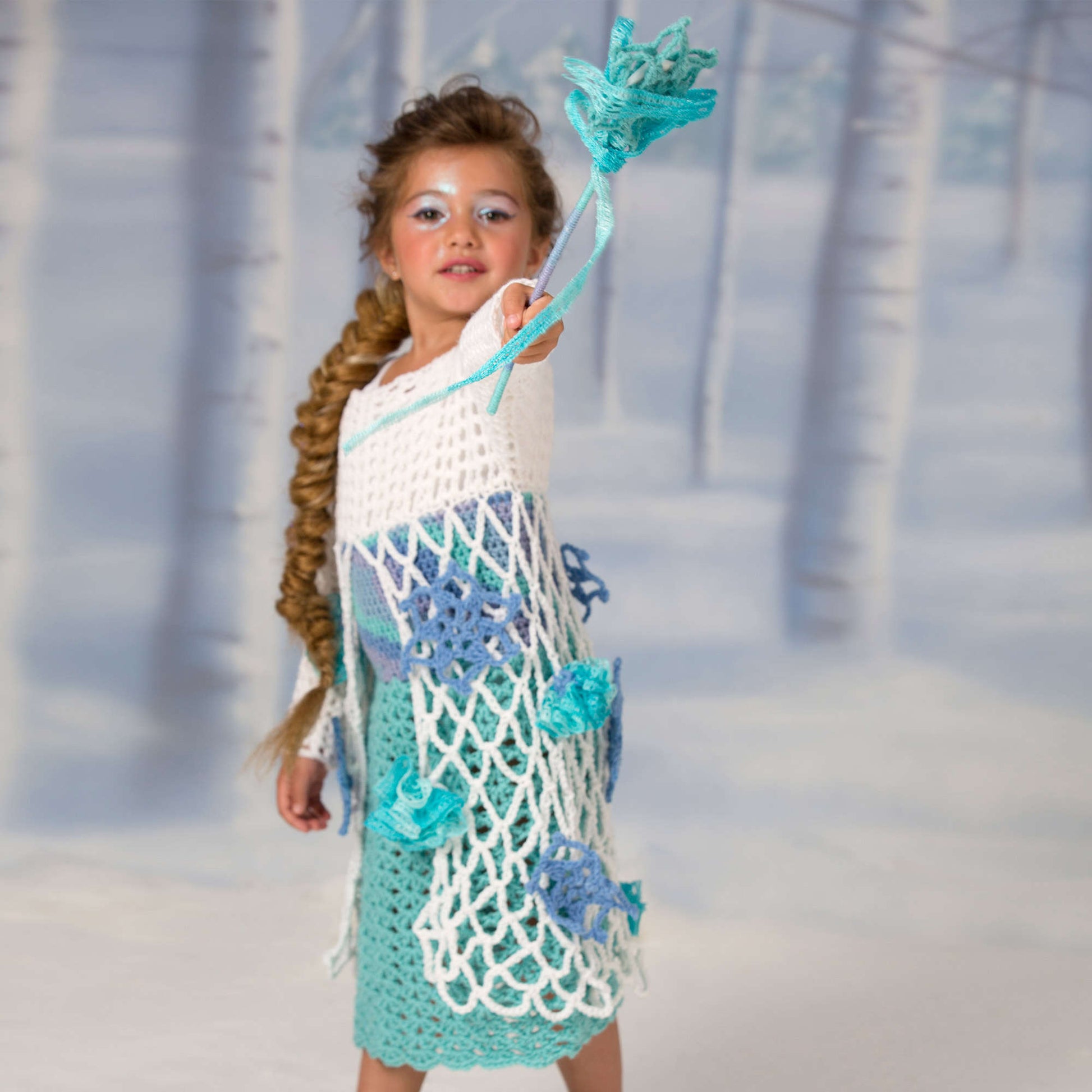 Free Red Heart Crochet Snow Princess Dress Pattern