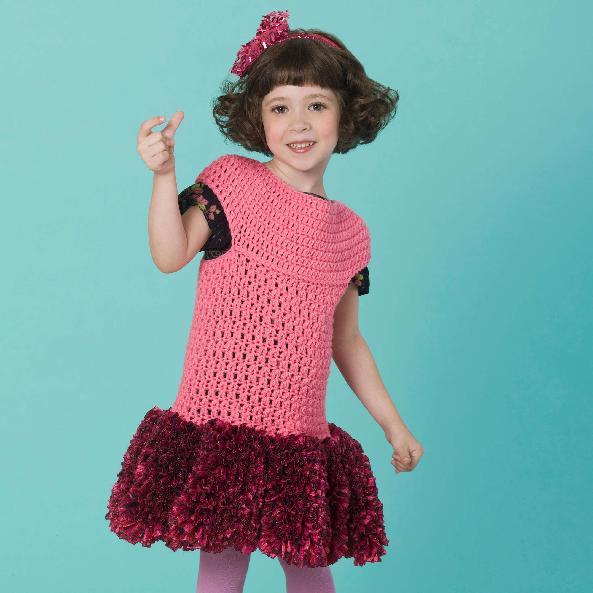 Free Red Heart Twirl Party Dress Crochet Pattern