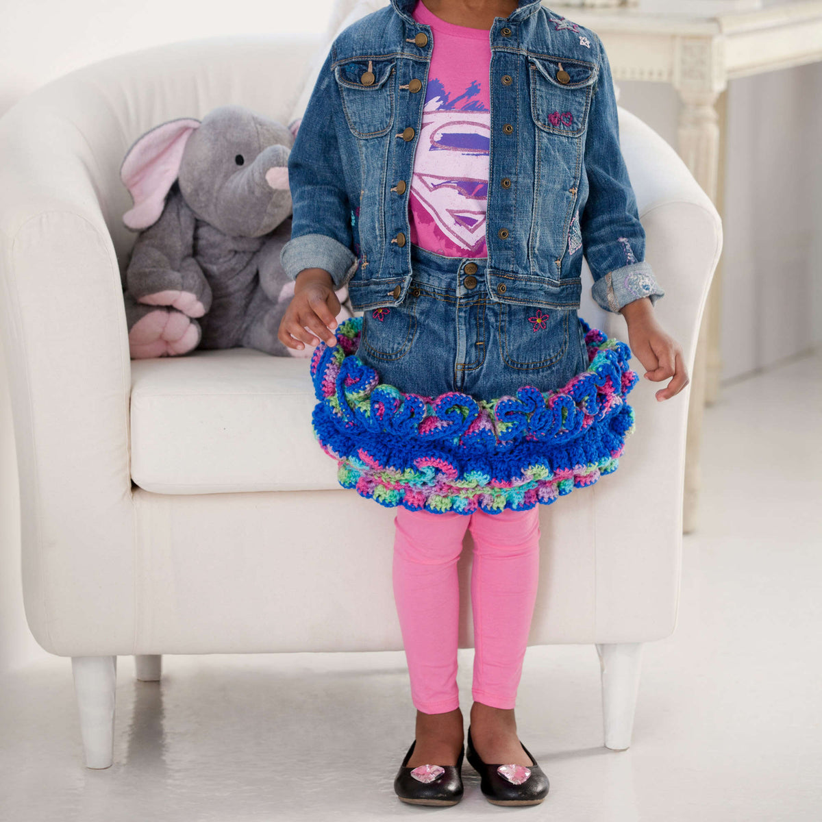 Crochet Skirt made in Red Heart Kids Yarn