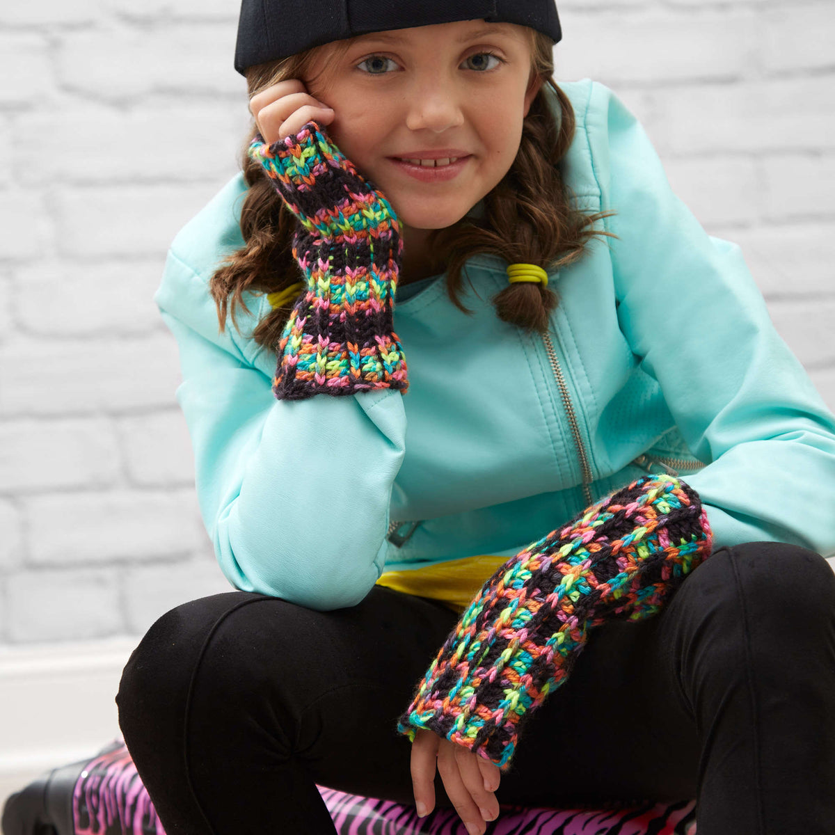 Crochet Wristers made in Red Heart Gumdrop Yarn